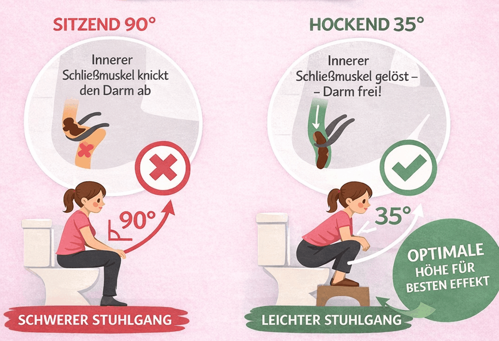 Toilettenhocker für besseren Stuhlgang  