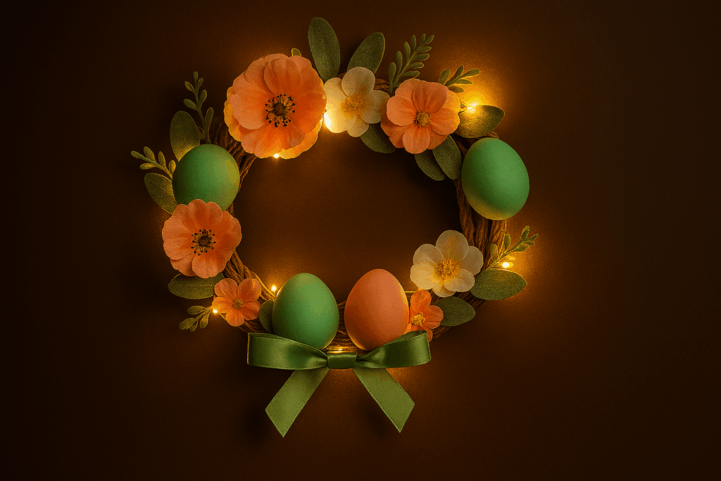 LED‑Osterkranz – warm leuchtende Deko Abend